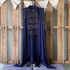 Navy Blue Lace Shawl